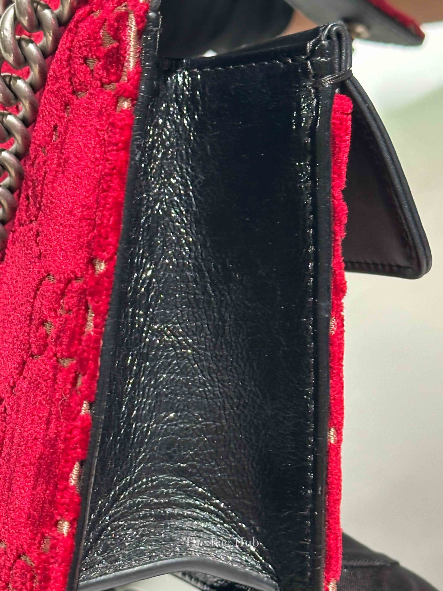 Gucci Red/Black Velvet GG Monogram Dionysus Small Shoulder Bag