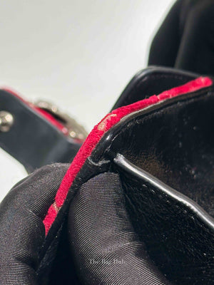 Gucci Red/Black Velvet GG Monogram Dionysus Small Shoulder Bag