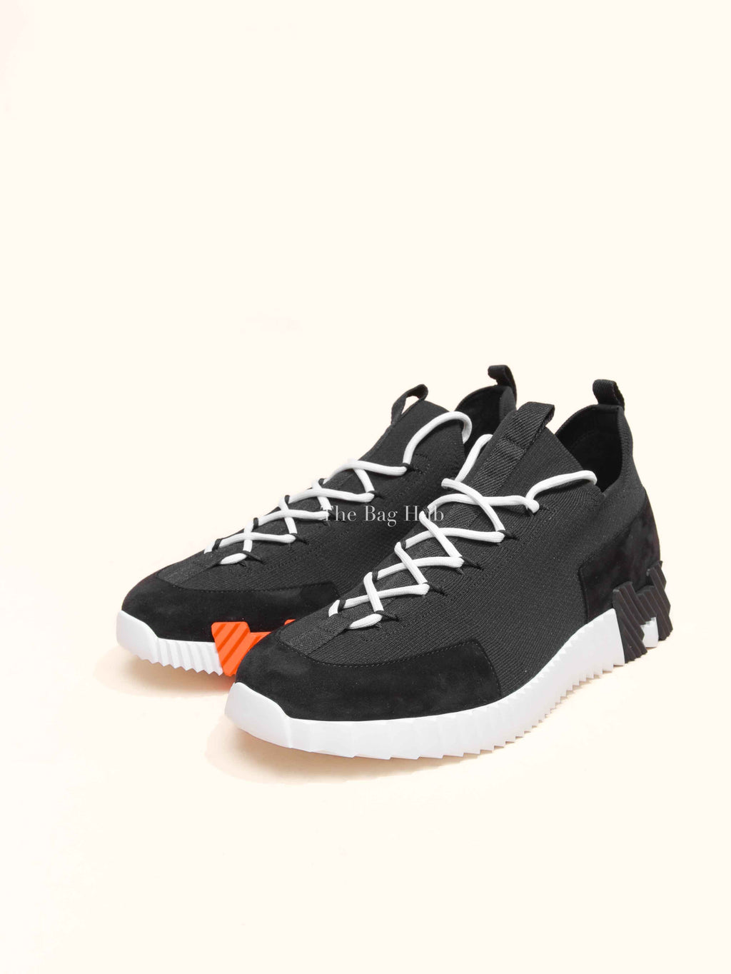 Hermes Noir Fabric Lift Slip-on Sneakers Size 42