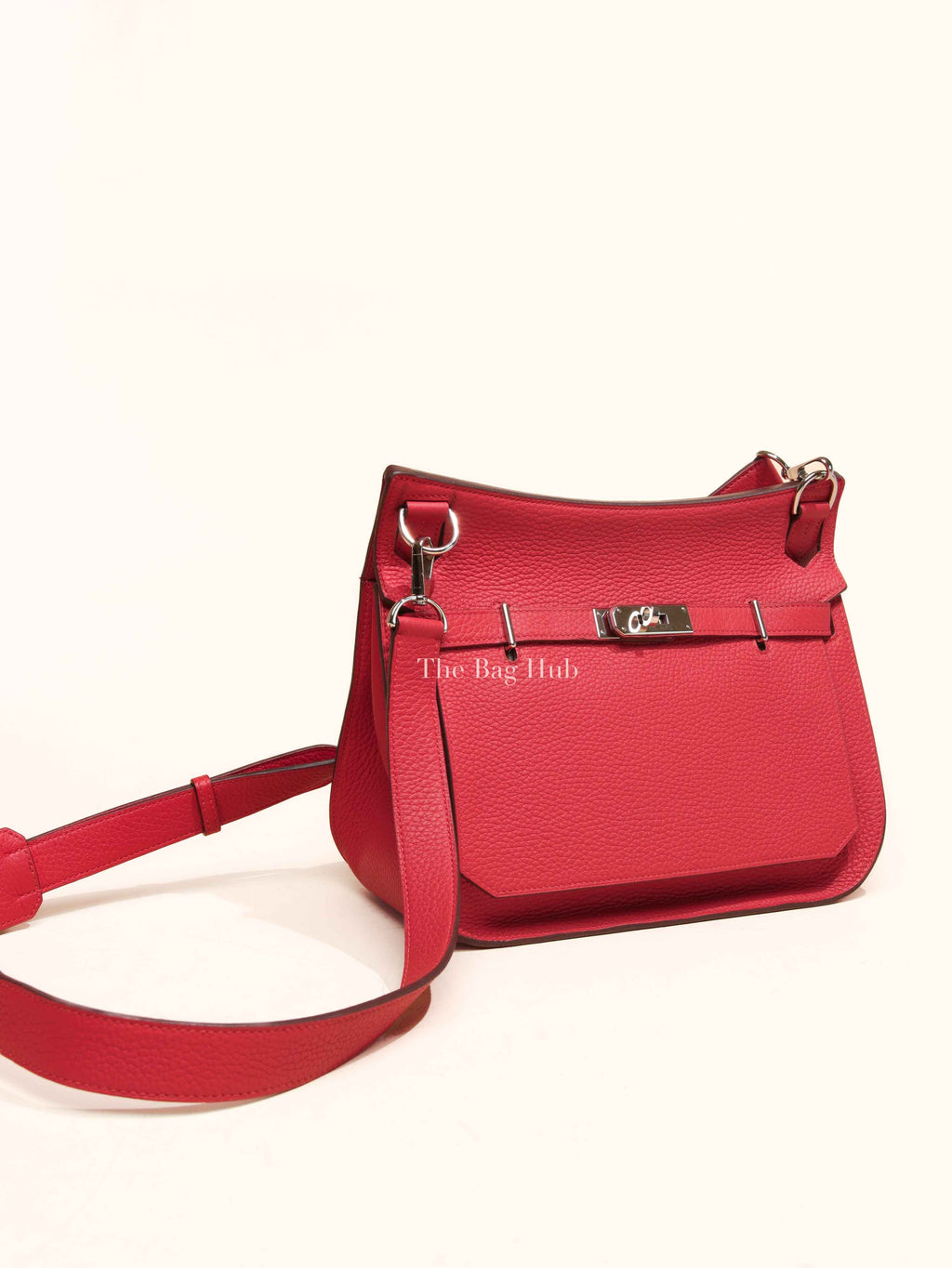 Hermes Rouge Casaque Taurillon Clemence Leather Jypsiere 28 Bag PHW