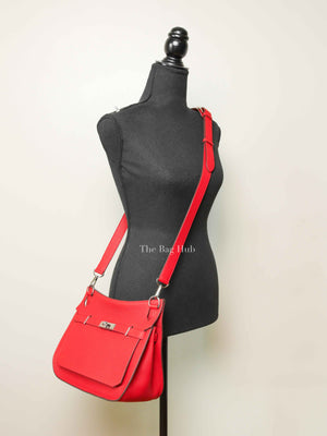 Hermes Rouge Casaque Taurillon Clemence Leather Jypsiere 28 Bag PHW