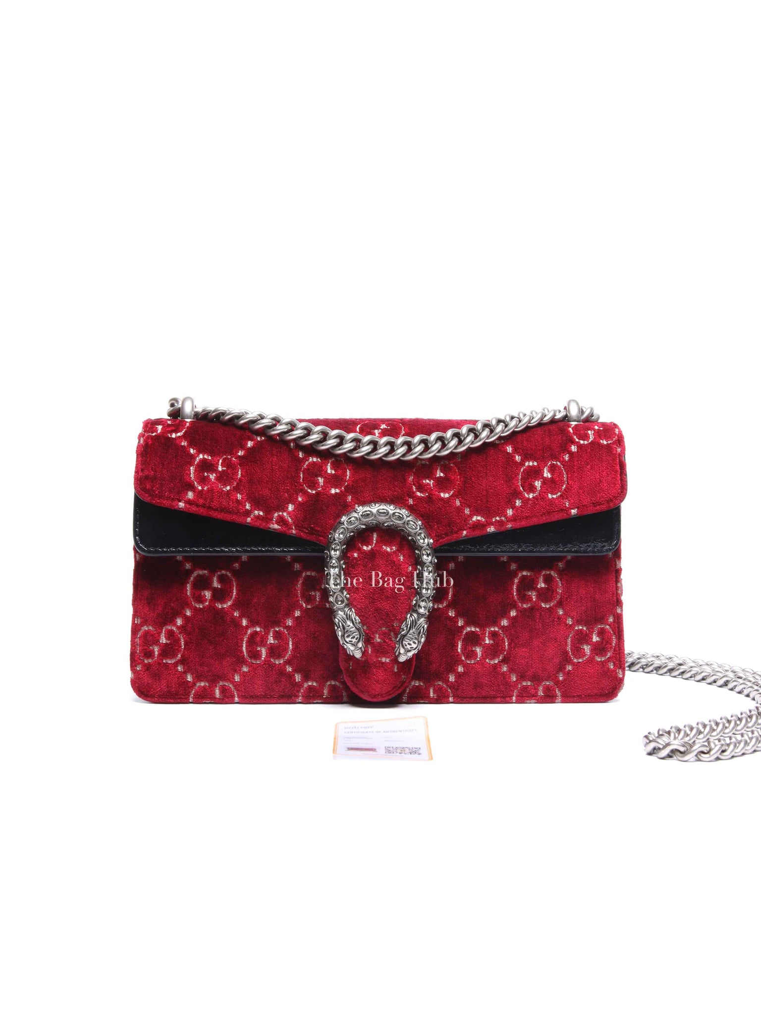 Gucci Red/Black Velvet GG Monogram Dionysus Small Shoulder Bag