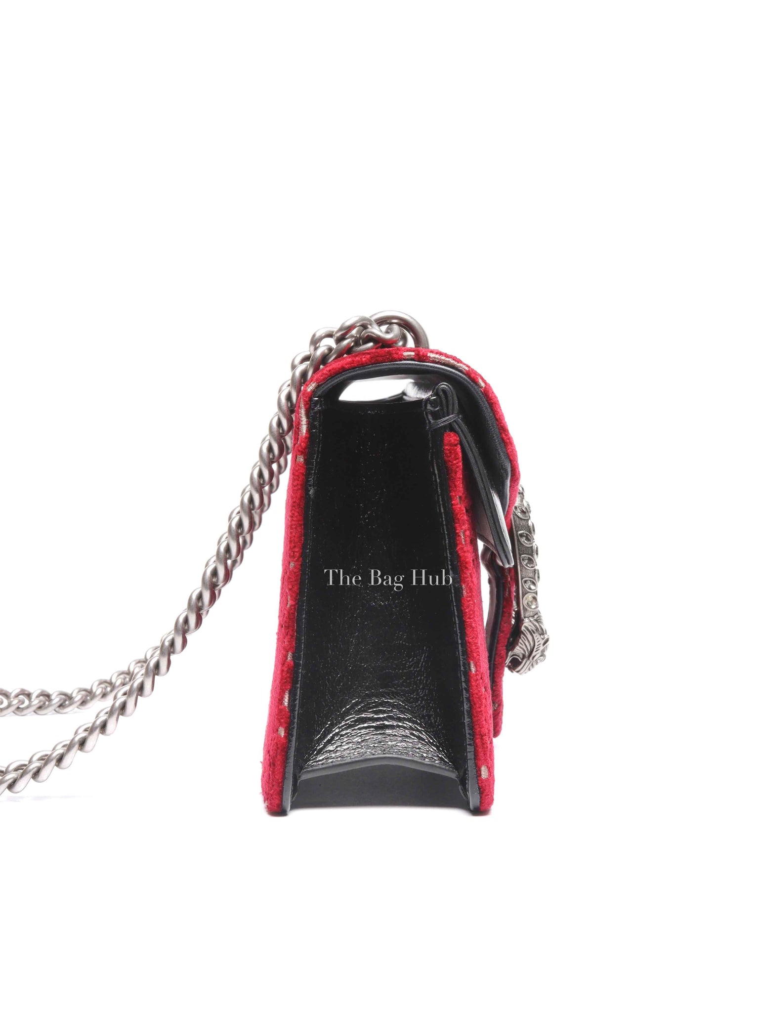 Gucci Red/Black Velvet GG Monogram Dionysus Small Shoulder Bag