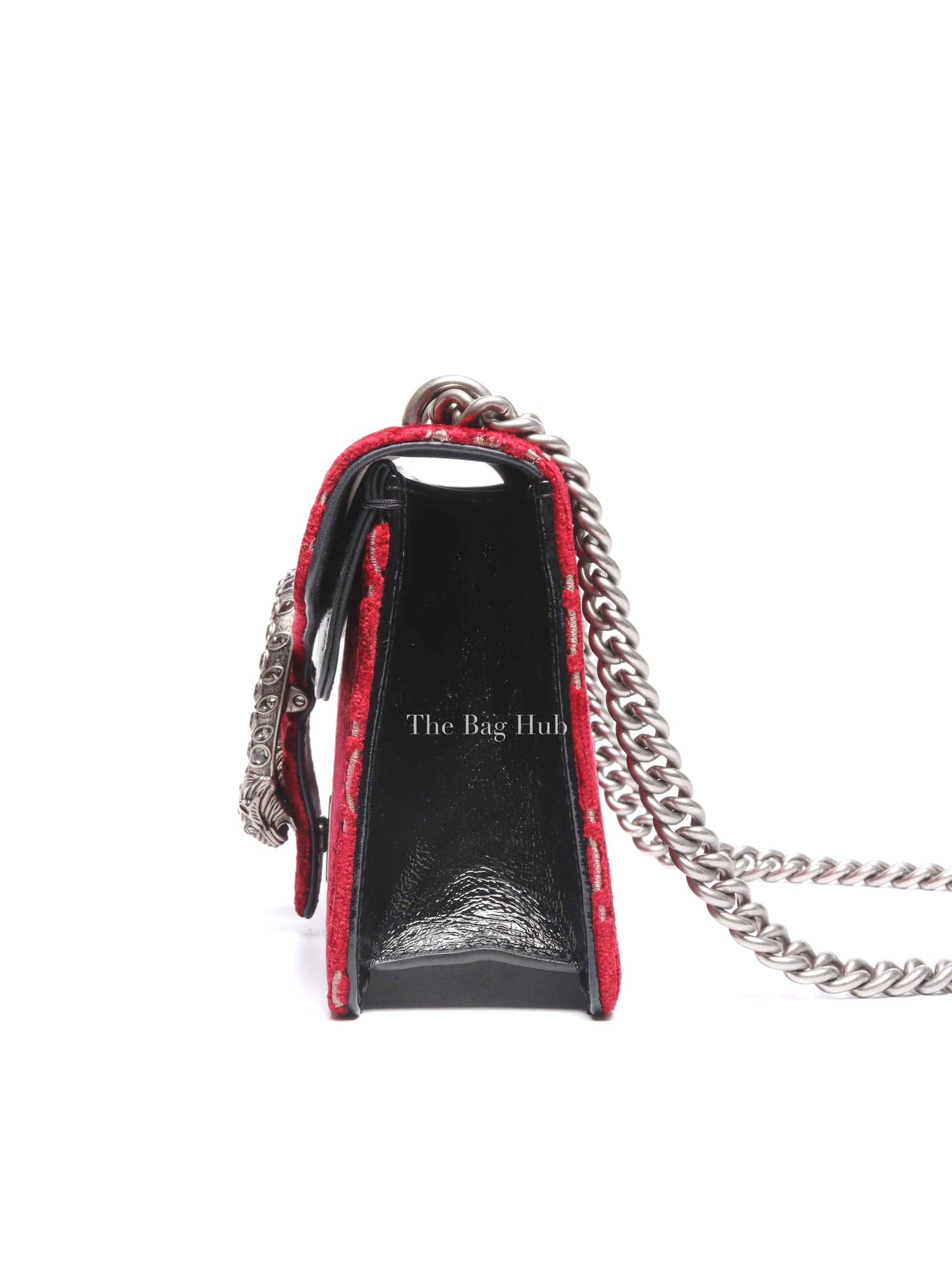 Gucci Red/Black Velvet GG Monogram Dionysus Small Shoulder Bag