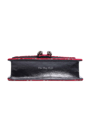 Gucci Red/Black Velvet GG Monogram Dionysus Small Shoulder Bag
