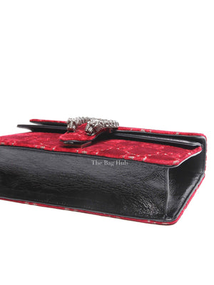 Gucci Red/Black Velvet GG Monogram Dionysus Small Shoulder Bag