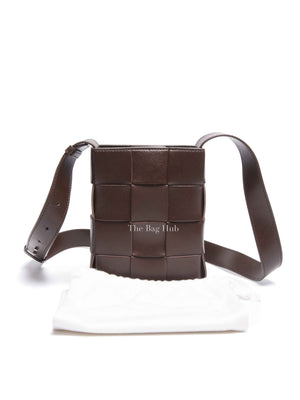 Bottega Veneta Brown Intercciato Calfskin Crossbody Bag