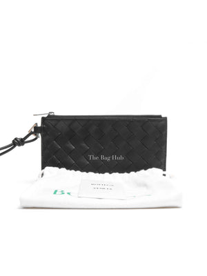 Bottega Veneta Black Intrecciato Calfskin Bill Pouch