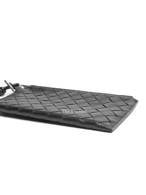 Bottega Veneta Black Intrecciato Calfskin Bill Pouch