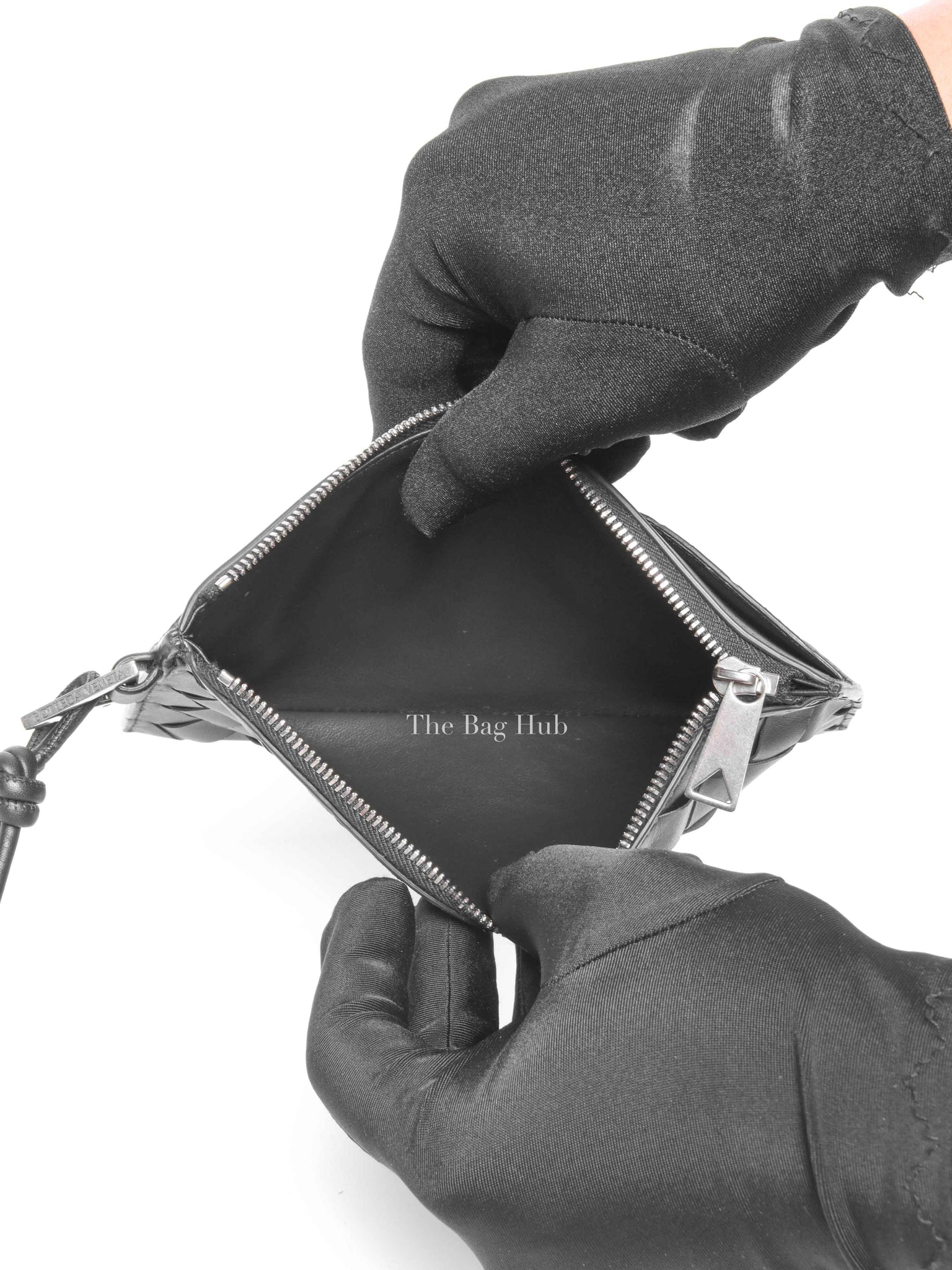 Bottega Veneta Black Intrecciato Calfskin Bill Pouch