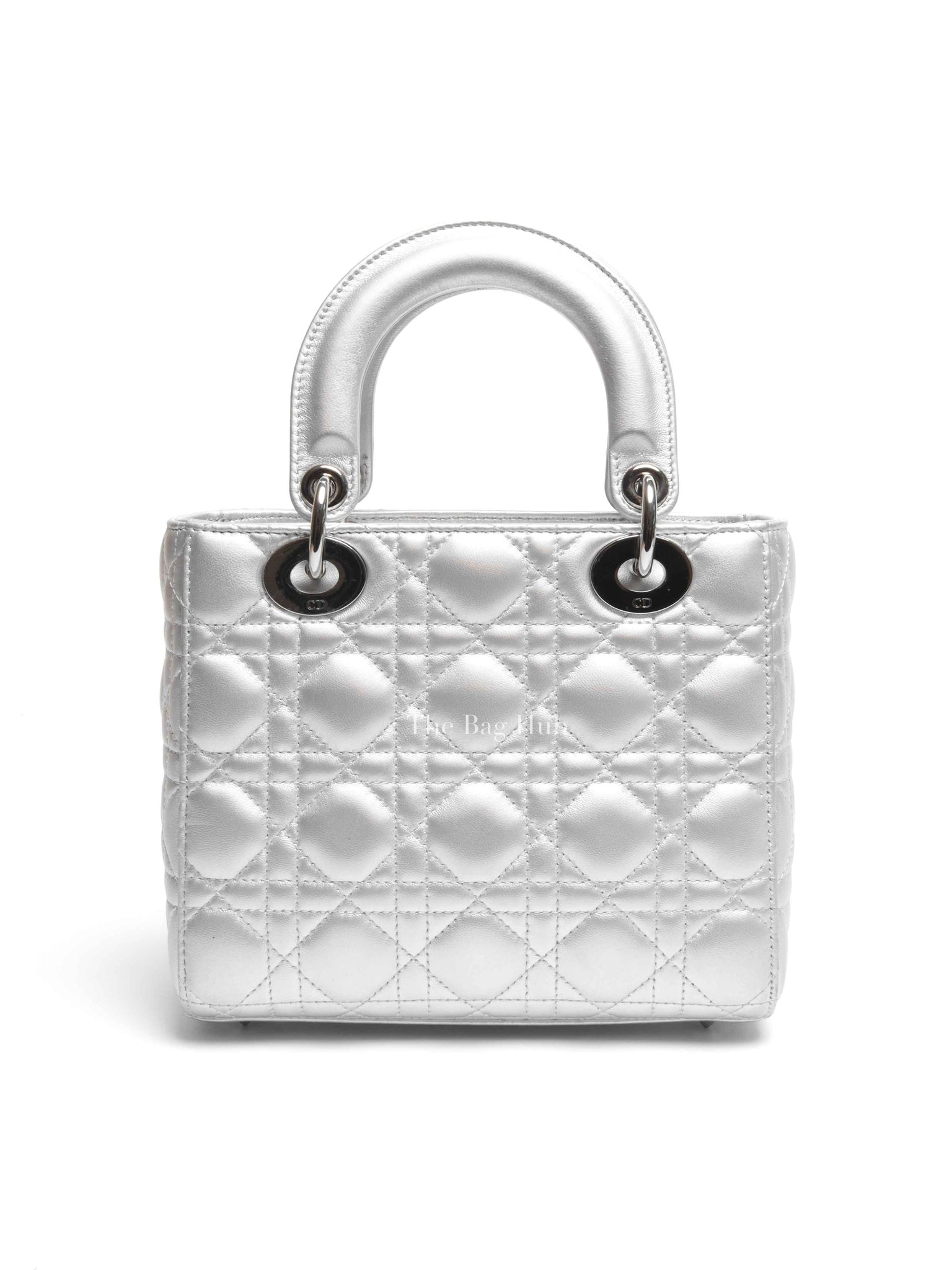 Dior Silver Calfskin My ABCDior Lady Dior Cannage Small Bag
