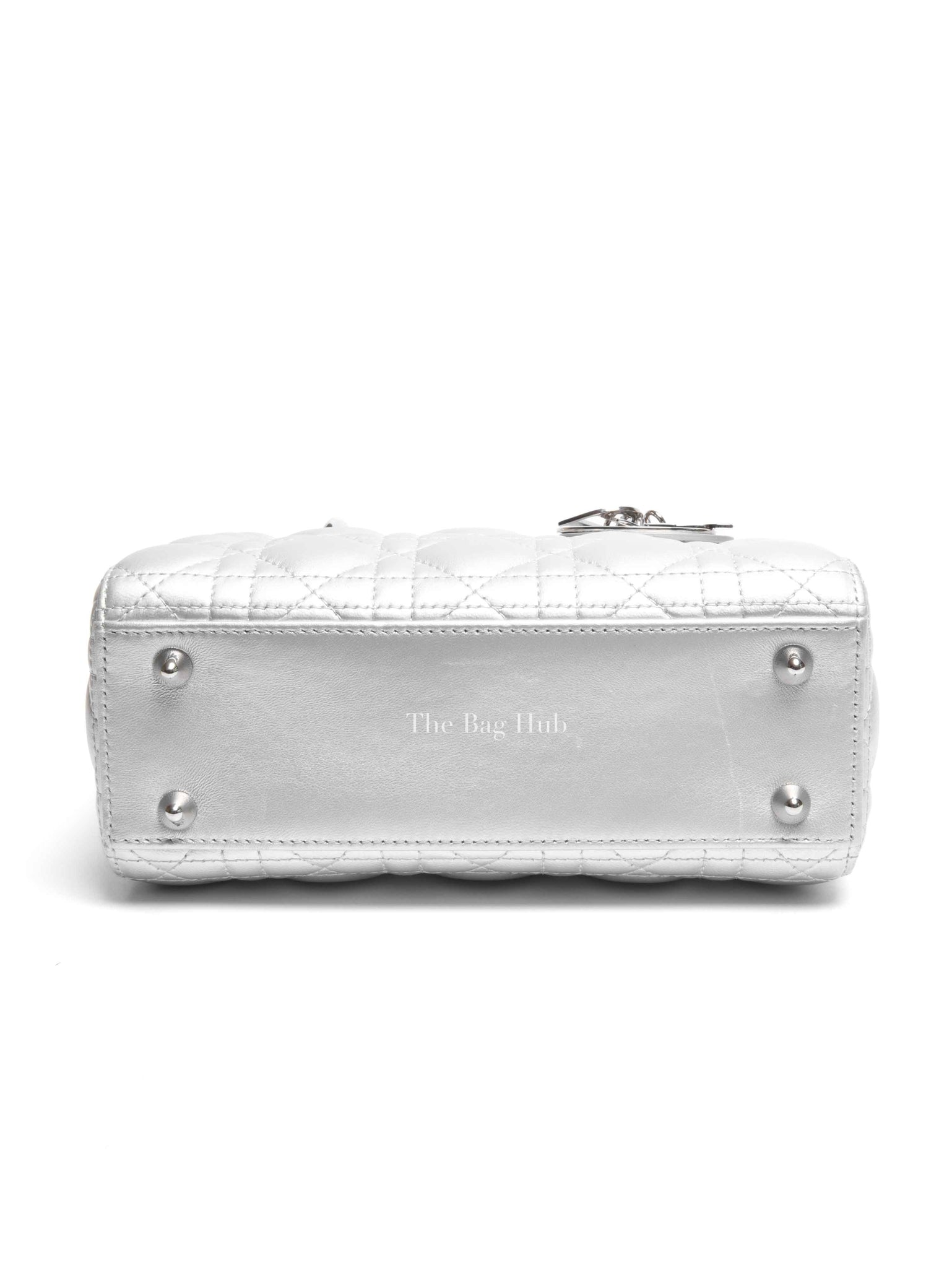 Dior Silver Calfskin My ABCDior Lady Dior Cannage Small Bag