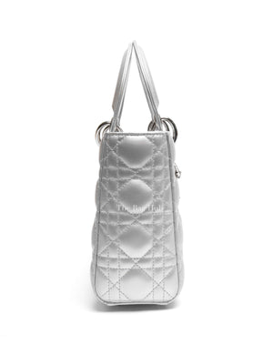 Dior Silver Calfskin My ABCDior Lady Dior Cannage Small Bag