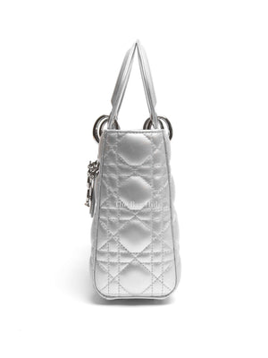 Dior Silver Calfskin My ABCDior Lady Dior Cannage Small Bag