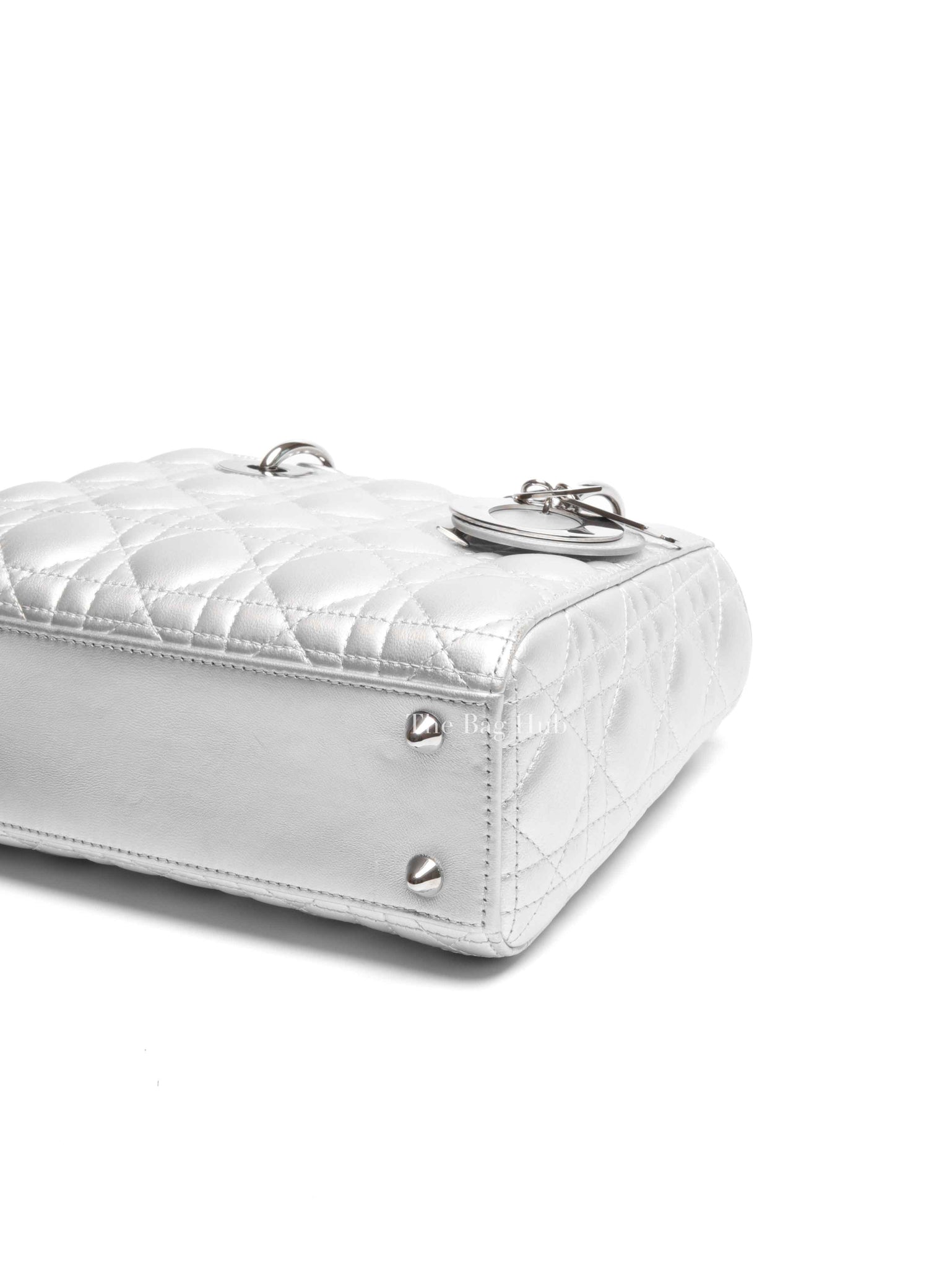 Dior Silver Calfskin My ABCDior Lady Dior Cannage Small Bag