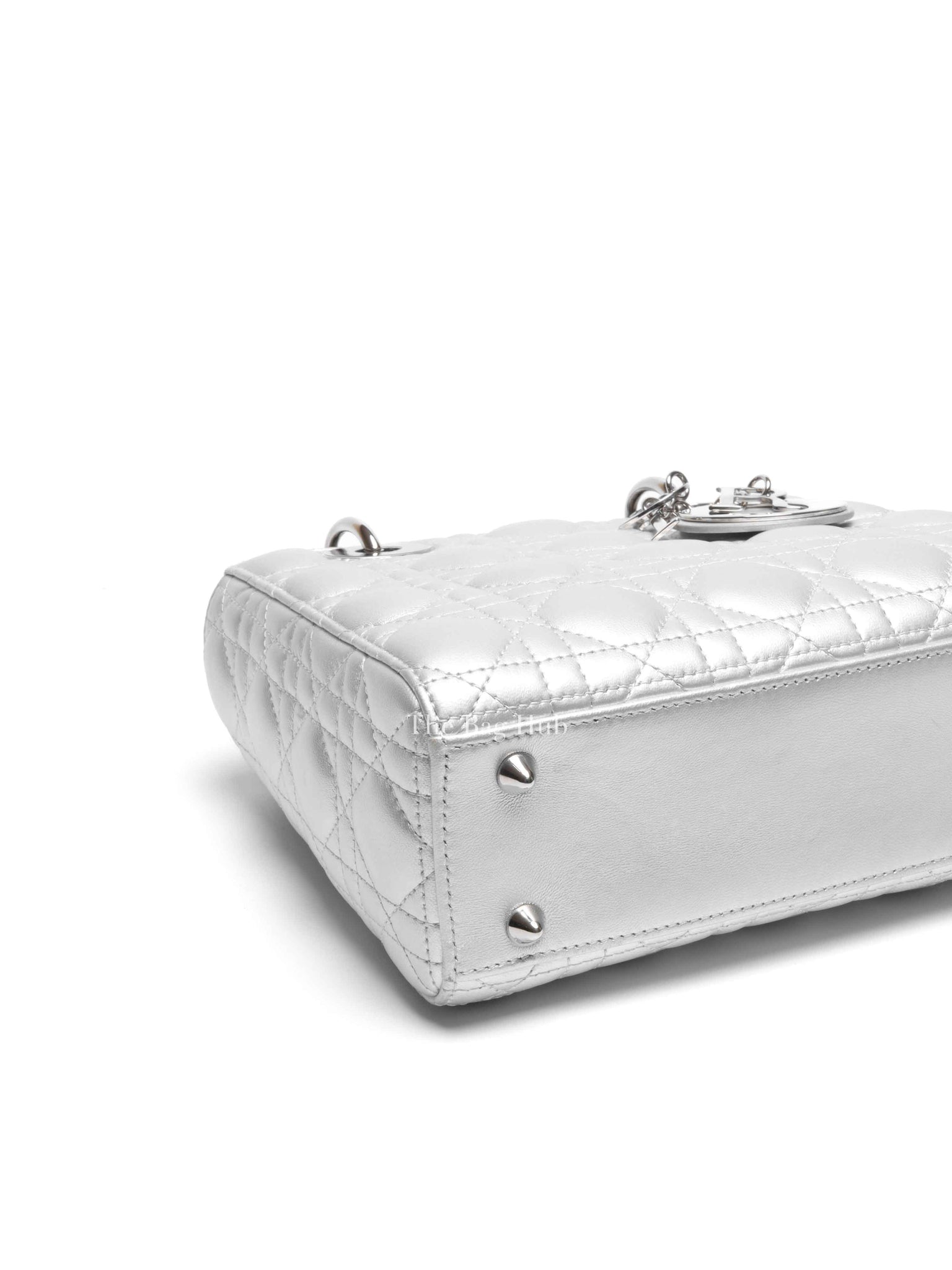 Dior Silver Calfskin My ABCDior Lady Dior Cannage Small Bag
