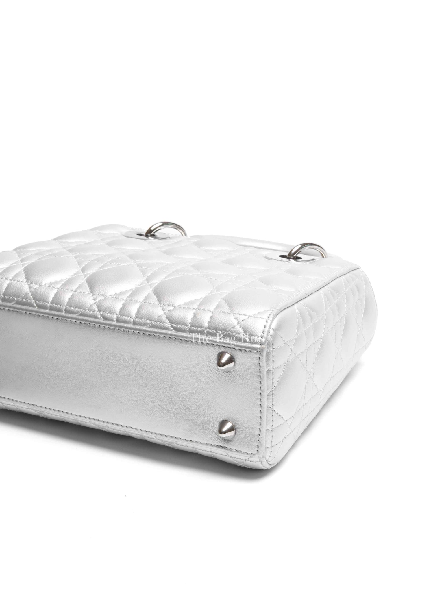 Dior Silver Calfskin My ABCDior Lady Dior Cannage Small Bag
