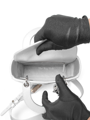 Dior Silver Calfskin My ABCDior Lady Dior Cannage Small Bag