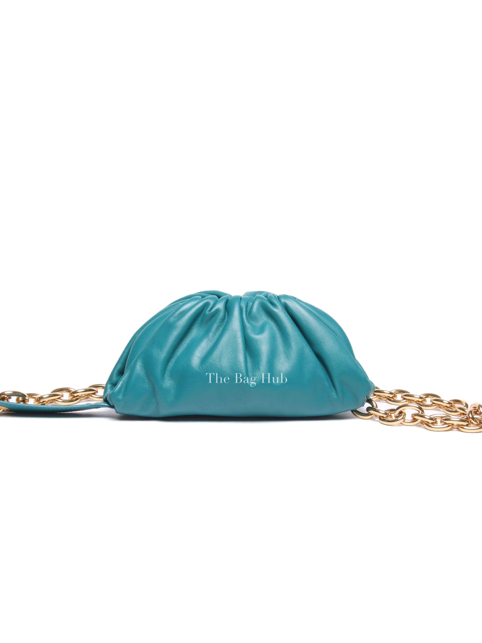 Bottega Veneta Teal Leather Belt Chain Pouch
