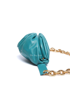 Bottega Veneta Teal Leather Belt Chain Pouch