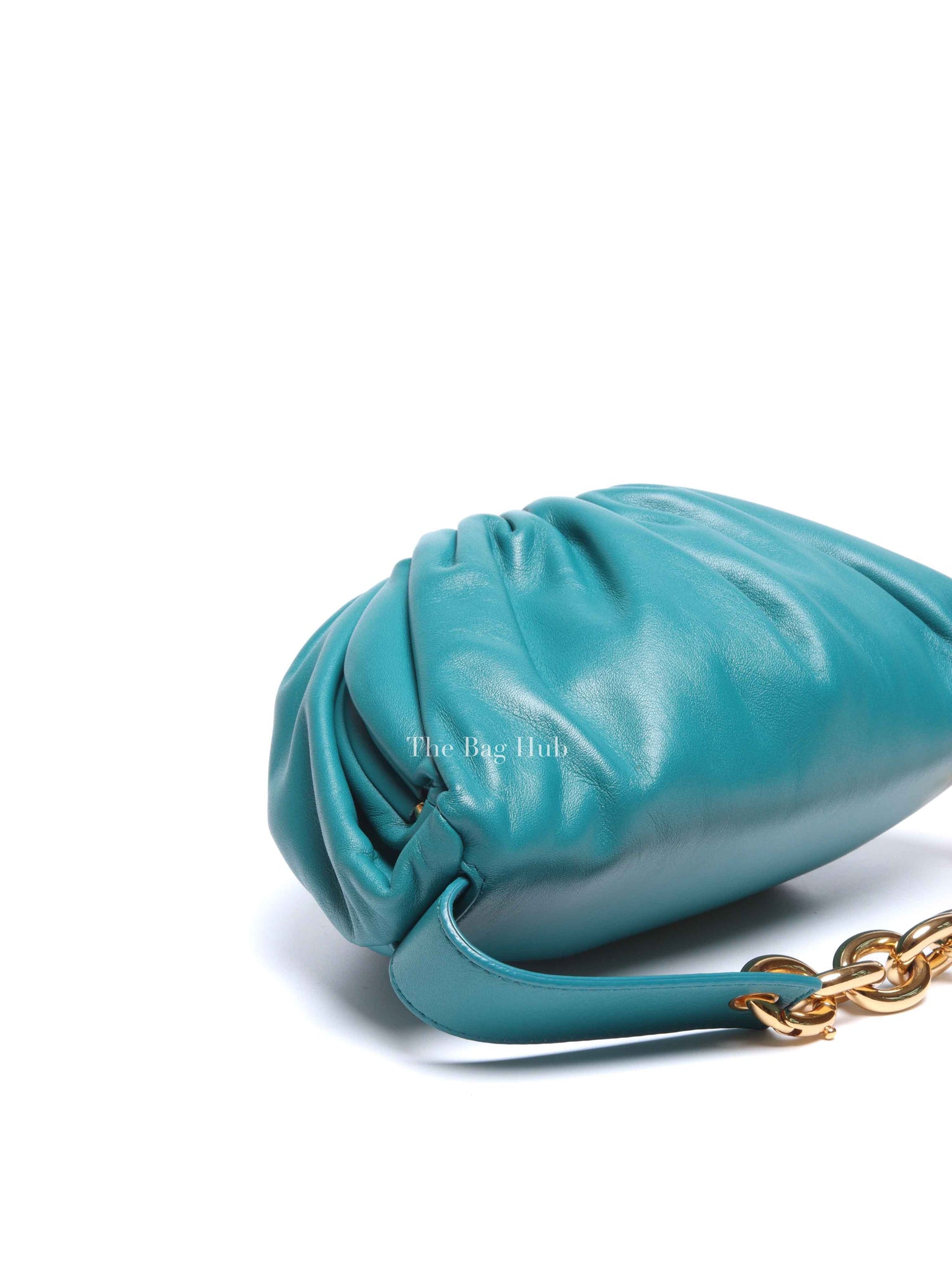 Bottega Veneta Teal Leather Belt Chain Pouch