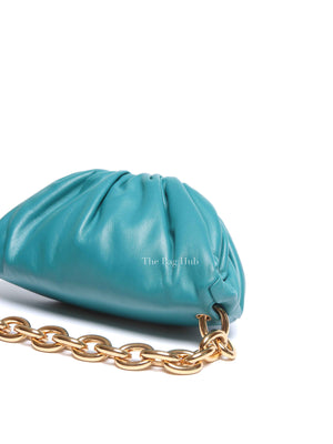 Bottega Veneta Teal Leather Belt Chain Pouch