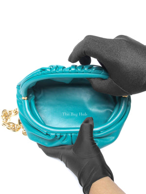 Bottega Veneta Teal Leather Belt Chain Pouch