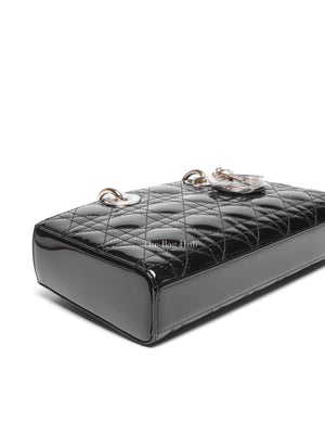 Dior Black Patent Cannage Calfskin Medium Lady D-Joy Bag