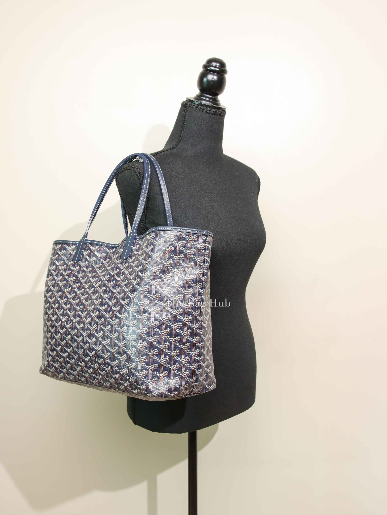 Goyard Bleu Marine Canvas St. Louis PM Bag