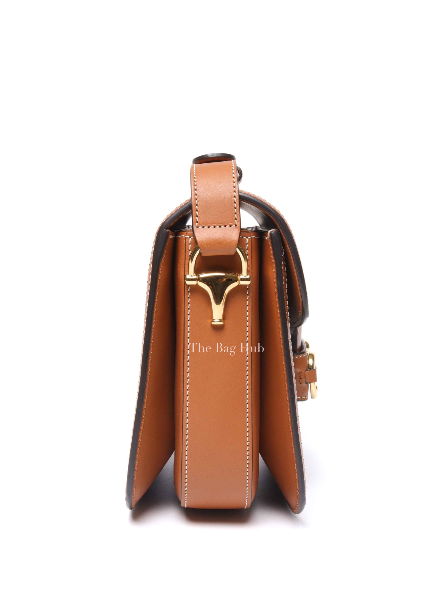 Gucci X Dans Le Vert Brown Dusty Azure Harness Brown Mystic White Textured Dollar Calfskin Horsebit 1955 Medium Shoulder Bag