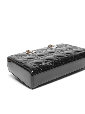 Dior Black Patent Cannage Calfskin Medium Lady D-Joy Bag