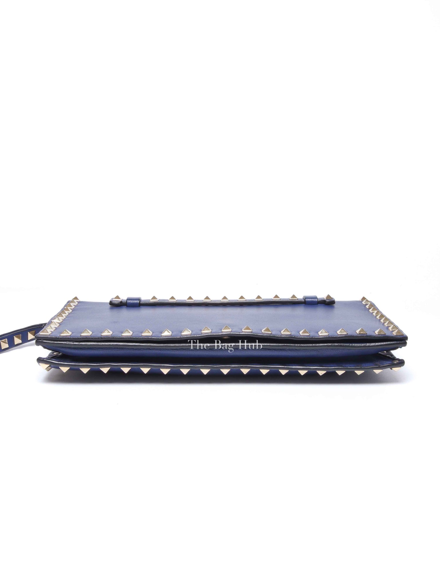Valentino Blue Leather Rockstud Wristlet Clutch Bag