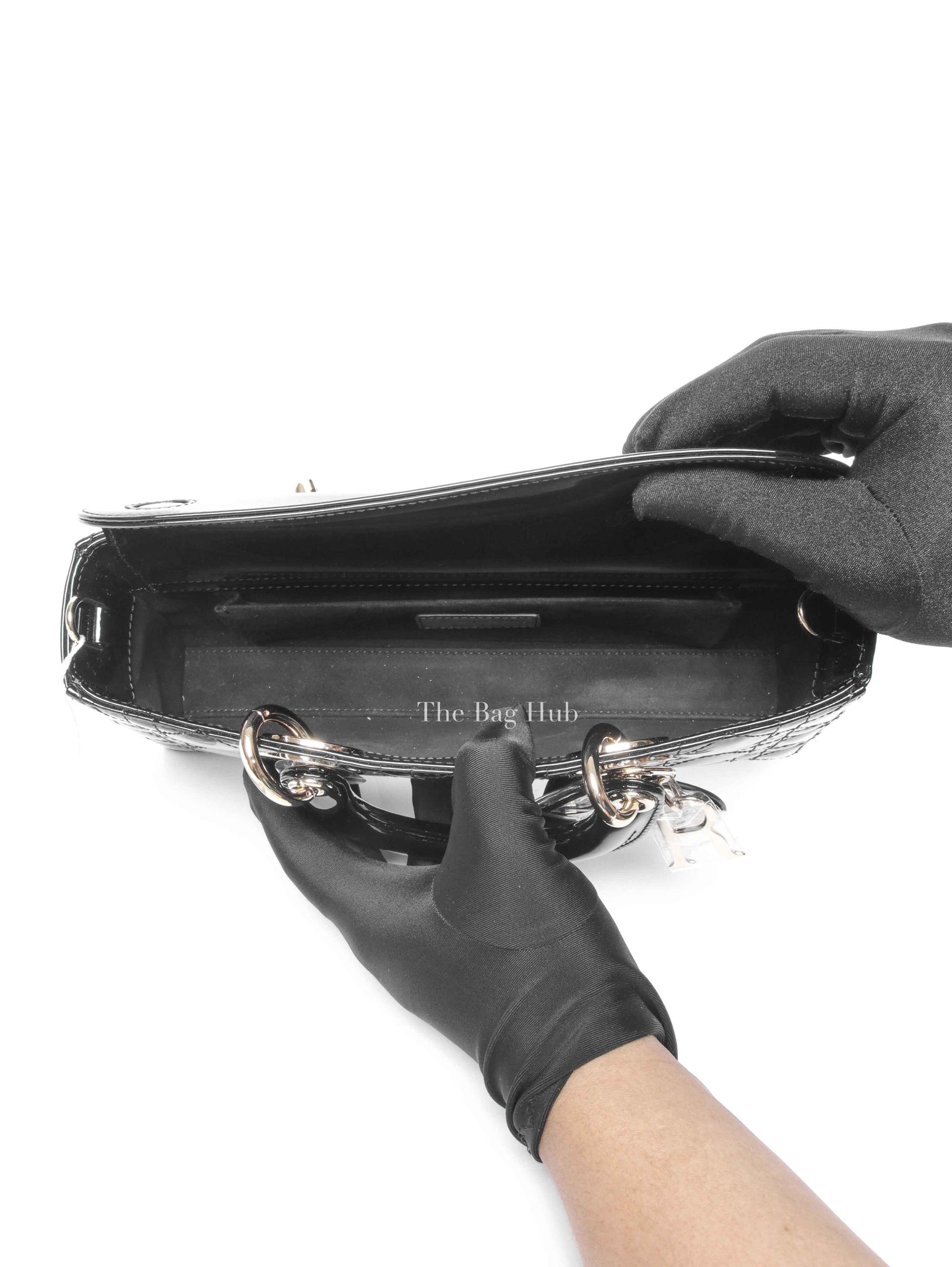 Dior Black Patent Cannage Calfskin Medium Lady D-Joy Bag