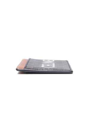 Celine Black/Tan Canvas Triomphe Card Holder