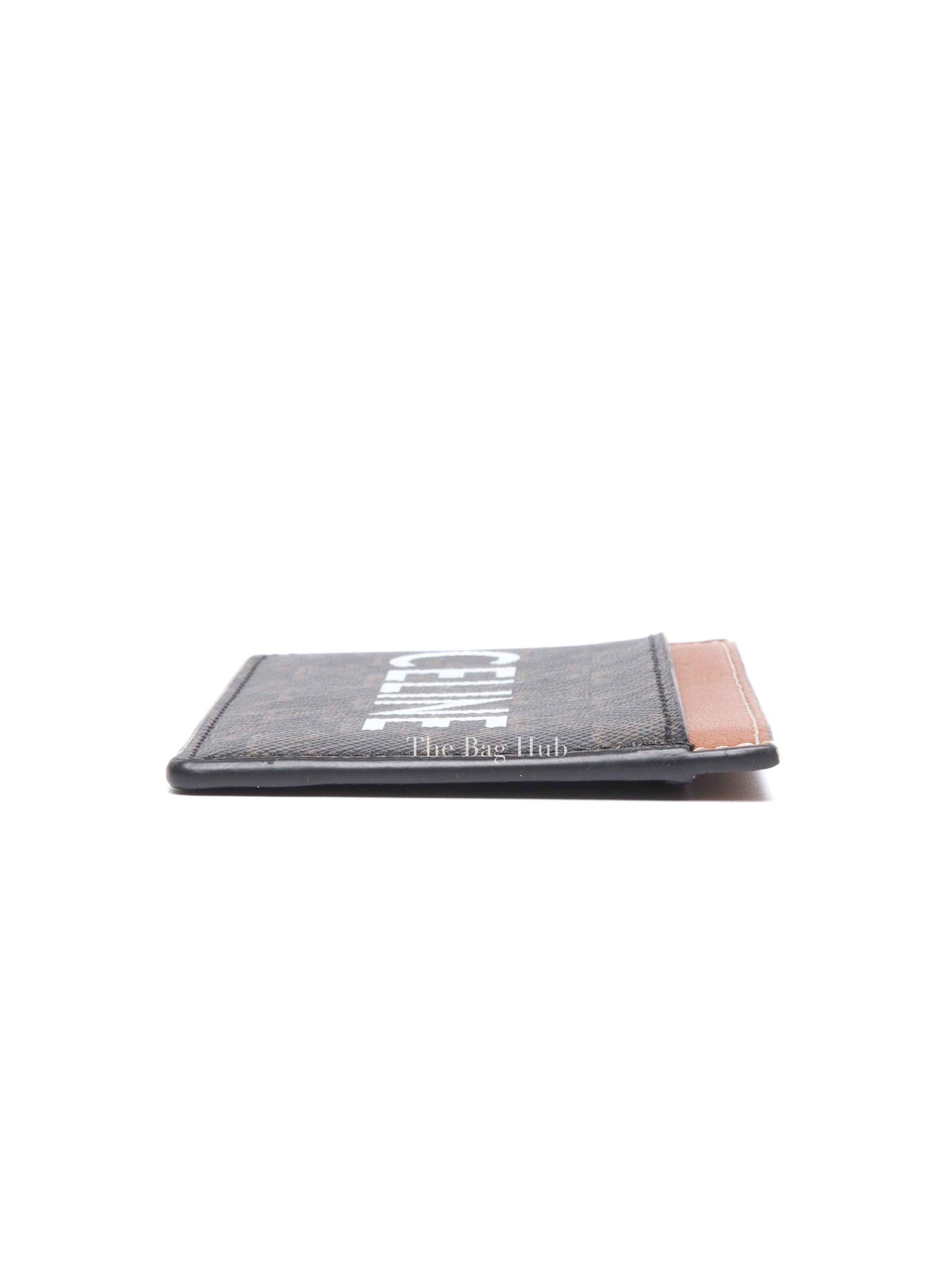 Celine Black/Tan Canvas Triomphe Card Holder