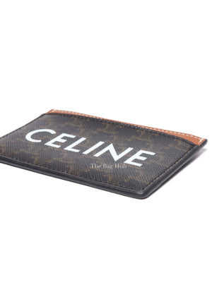 Celine Black/Tan Canvas Triomphe Card Holder
