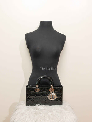 Dior Black Patent Cannage Calfskin Medium Lady D-Joy Bag