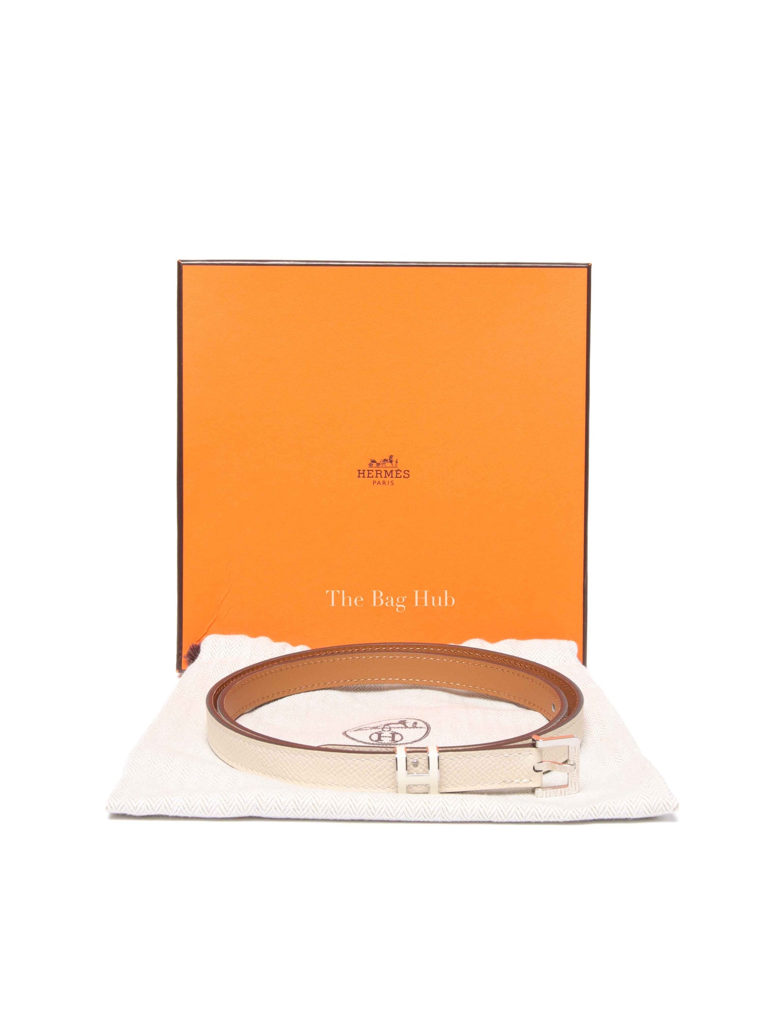 Hermes Craie Leather Pop H 15mm Belt 85/33.5