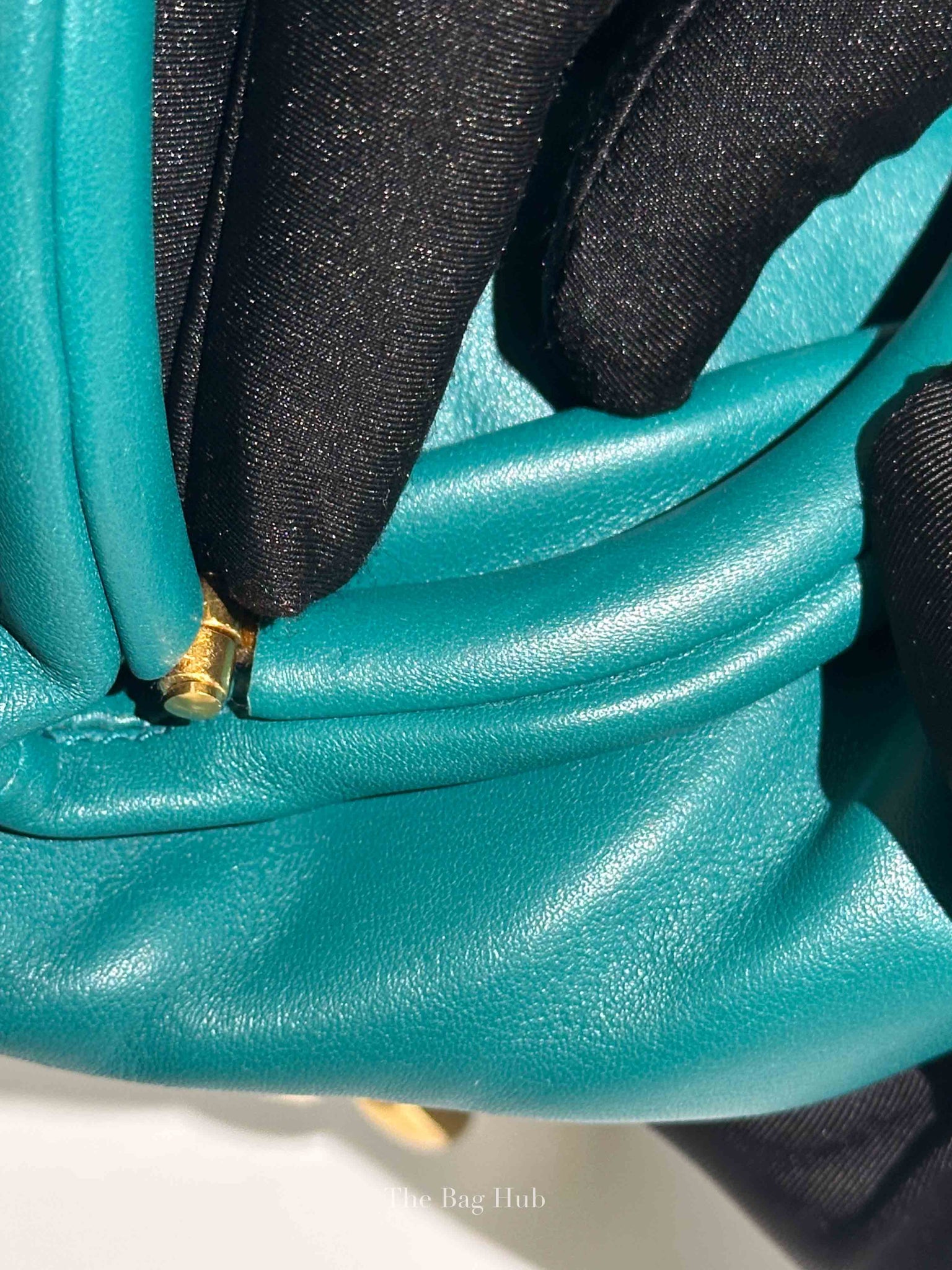 Bottega Veneta Teal Leather Belt Chain Pouch