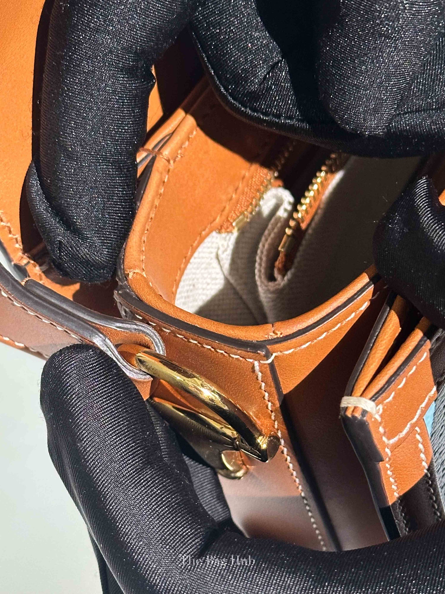 Gucci X Dans Le Vert Brown Dusty Azure Harness Brown Mystic White Textured Dollar Calfskin Horsebit 1955 Medium Shoulder Bag