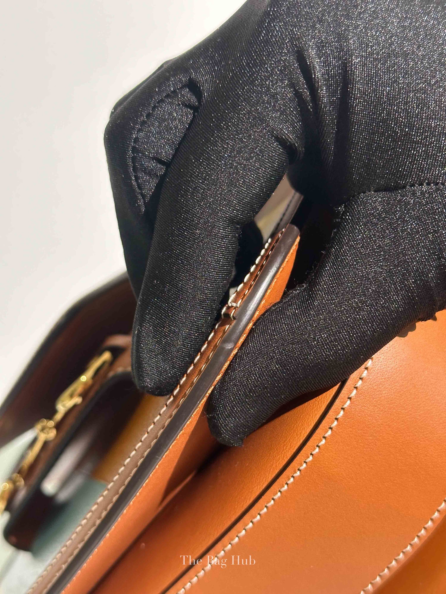 Gucci X Dans Le Vert Brown Dusty Azure Harness Brown Mystic White Textured Dollar Calfskin Horsebit 1955 Medium Shoulder Bag