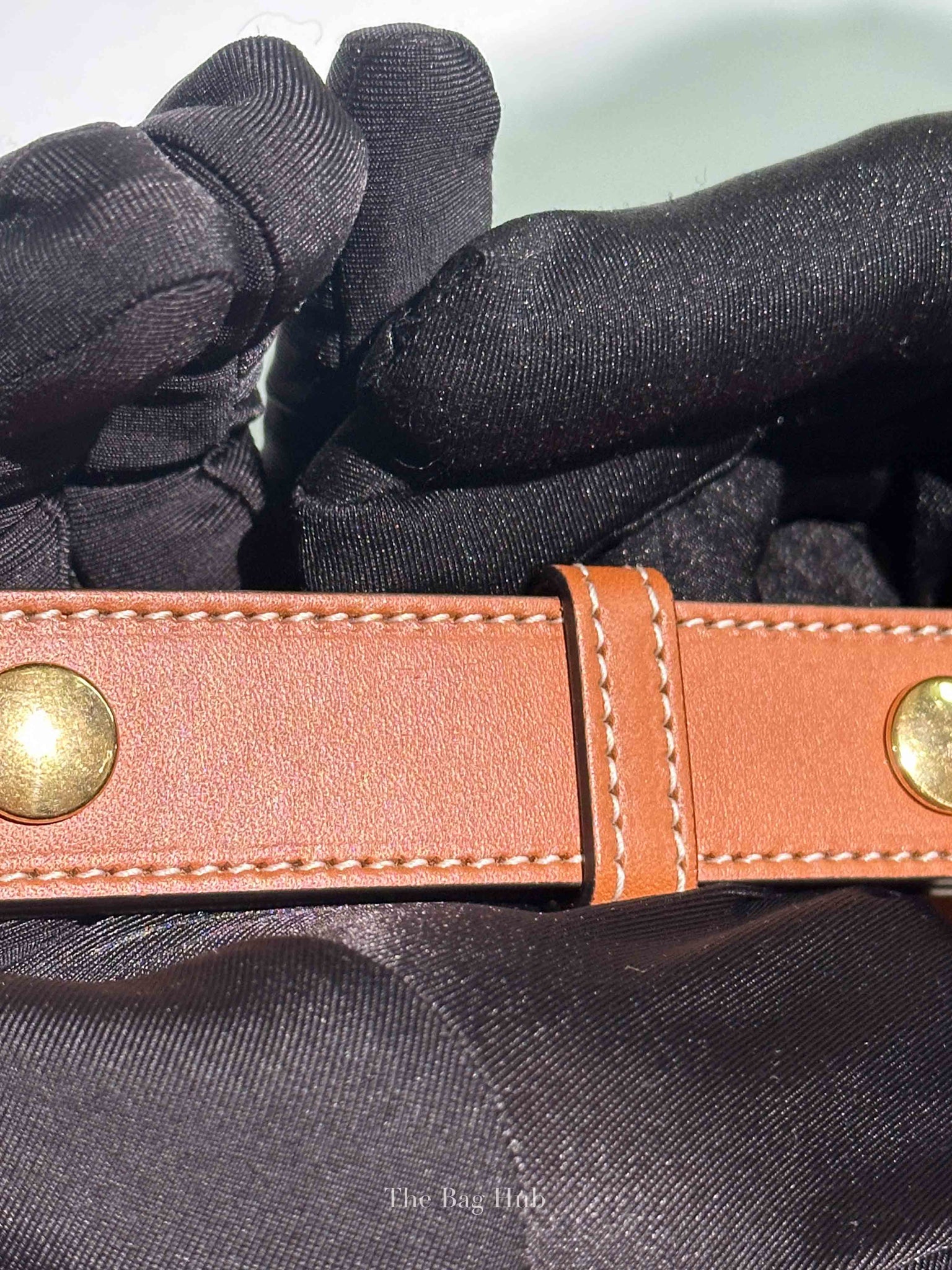 Gucci X Dans Le Vert Brown Dusty Azure Harness Brown Mystic White Textured Dollar Calfskin Horsebit 1955 Medium Shoulder Bag