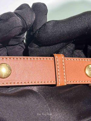 Gucci X Dans Le Vert Brown Dusty Azure Harness Brown Mystic White Textured Dollar Calfskin Horsebit 1955 Medium Shoulder Bag