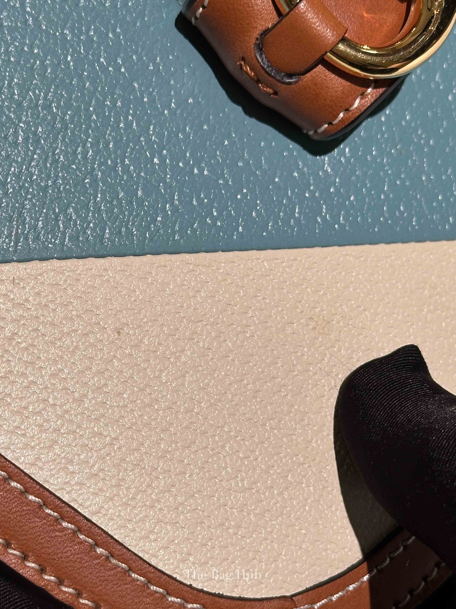 Gucci X Dans Le Vert Brown Dusty Azure Harness Brown Mystic White Textured Dollar Calfskin Horsebit 1955 Medium Shoulder Bag