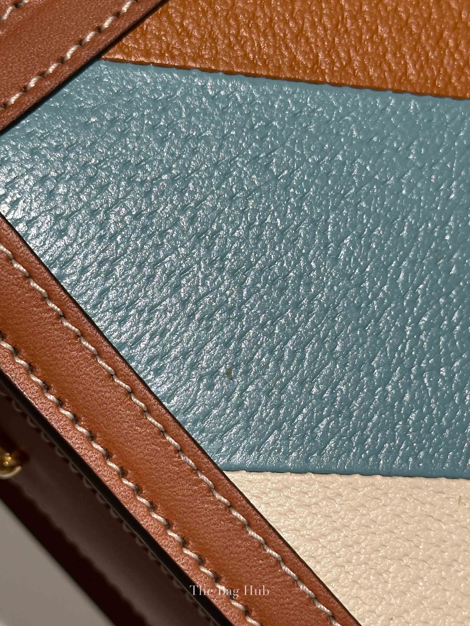 Gucci X Dans Le Vert Brown Dusty Azure Harness Brown Mystic White Textured Dollar Calfskin Horsebit 1955 Medium Shoulder Bag