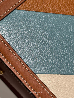 Gucci X Dans Le Vert Brown Dusty Azure Harness Brown Mystic White Textured Dollar Calfskin Horsebit 1955 Medium Shoulder Bag
