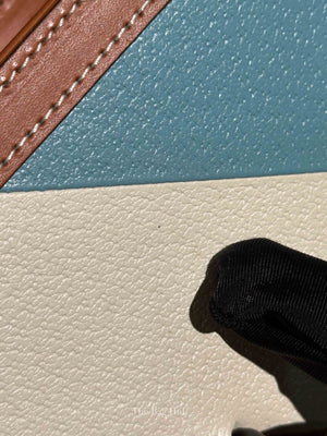 Gucci X Dans Le Vert Brown Dusty Azure Harness Brown Mystic White Textured Dollar Calfskin Horsebit 1955 Medium Shoulder Bag