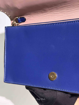 Valentino Blue Leather Rockstud Wristlet Clutch Bag