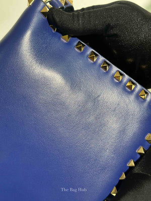 Valentino Blue Leather Rockstud Wristlet Clutch Bag