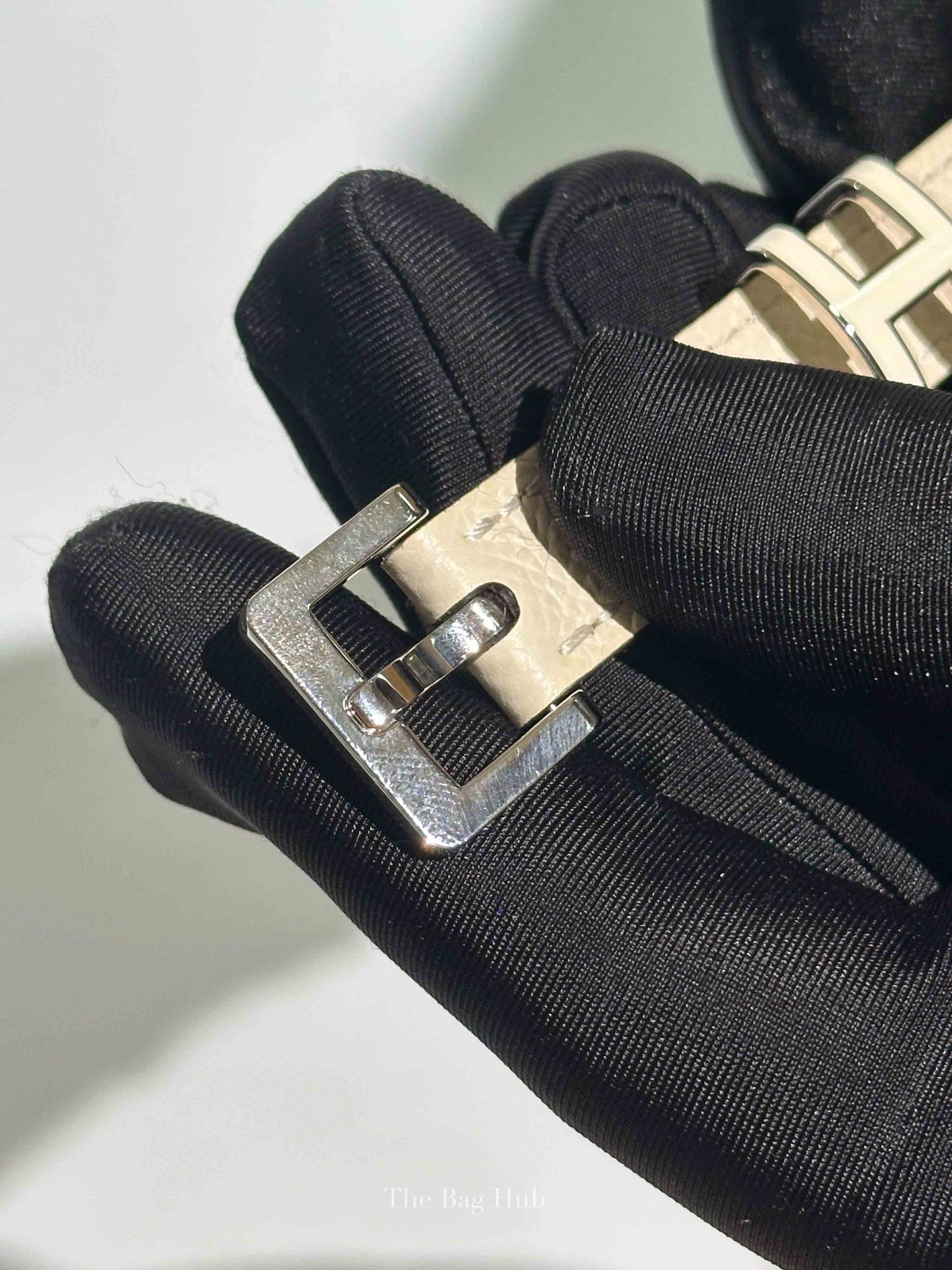 Hermes Craie Leather Pop H 15mm Belt 85/33.5